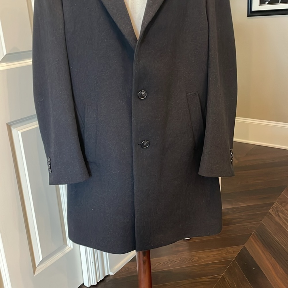 Jos. A. Bank Wool Blend Topcoat Black 40 Short - Picture 5 of 11
